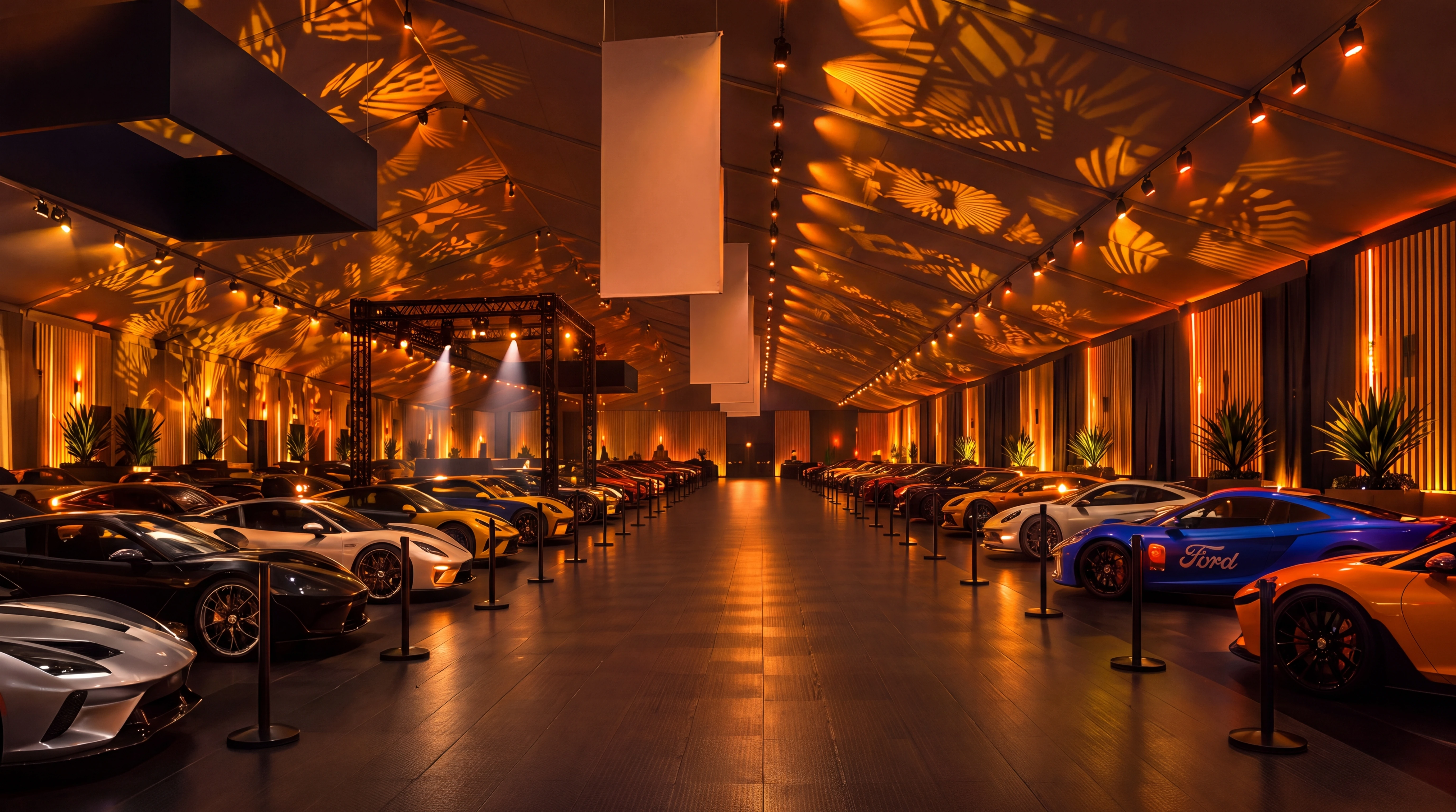 Barrett-Jackson car showcase / Amber lighting concept / original proposal visualization