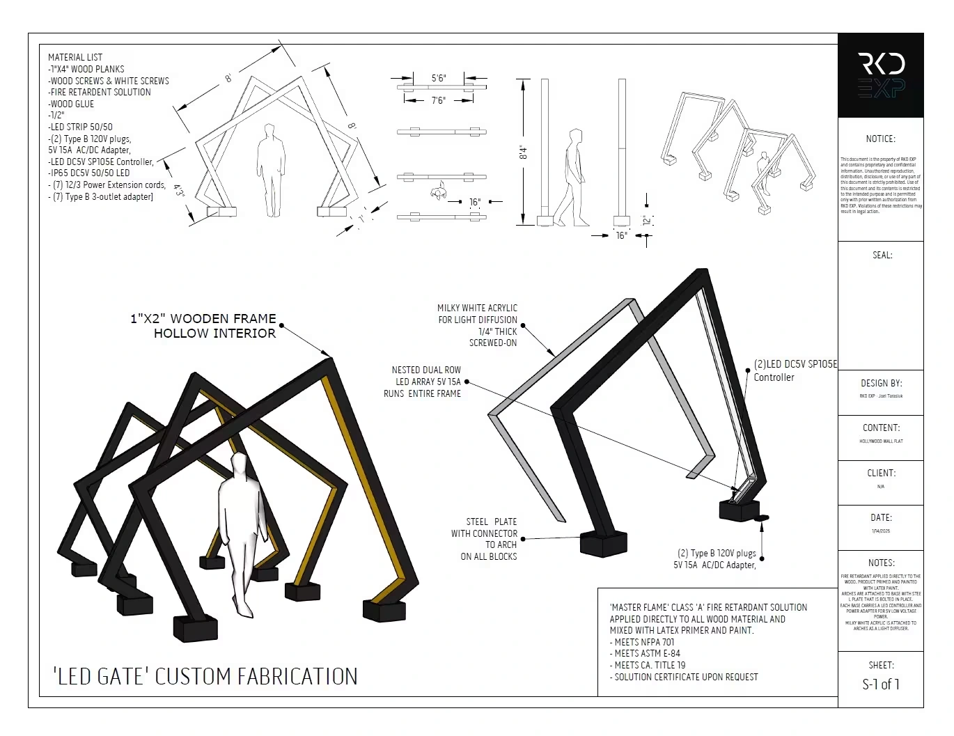 NBA / LED-gate fabrication drawing