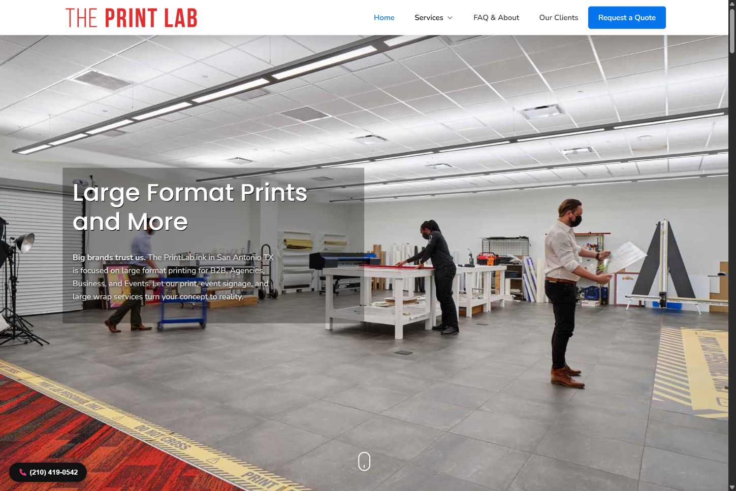 The Print Lab website preview