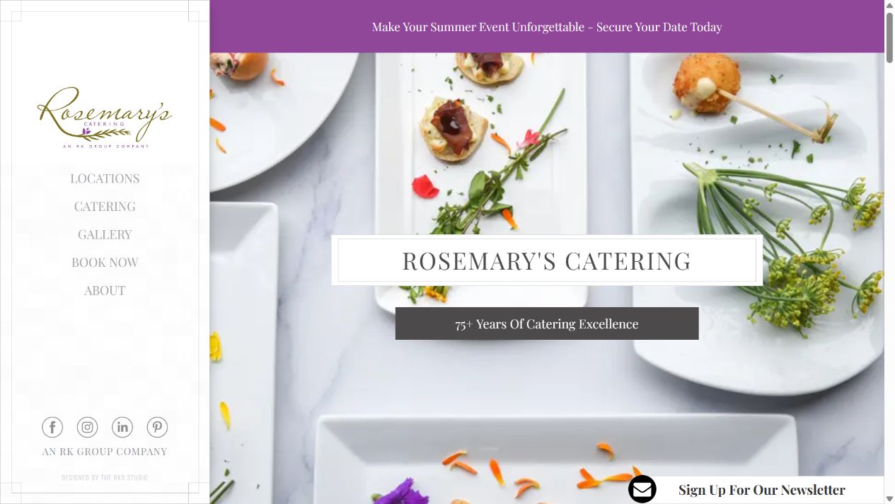 Rosemary’s Catering website preview