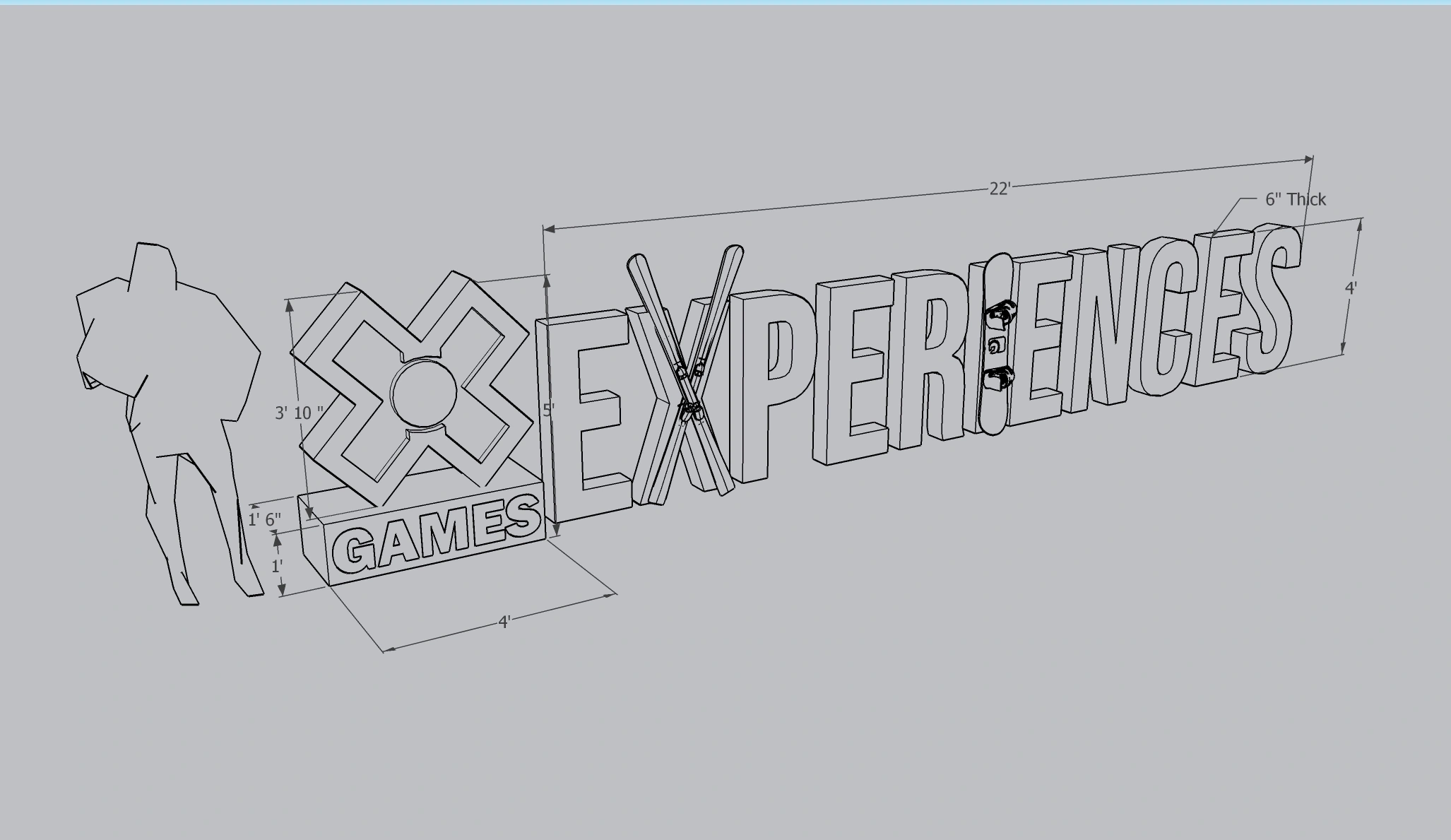 X Games Experiences / Design drawing
